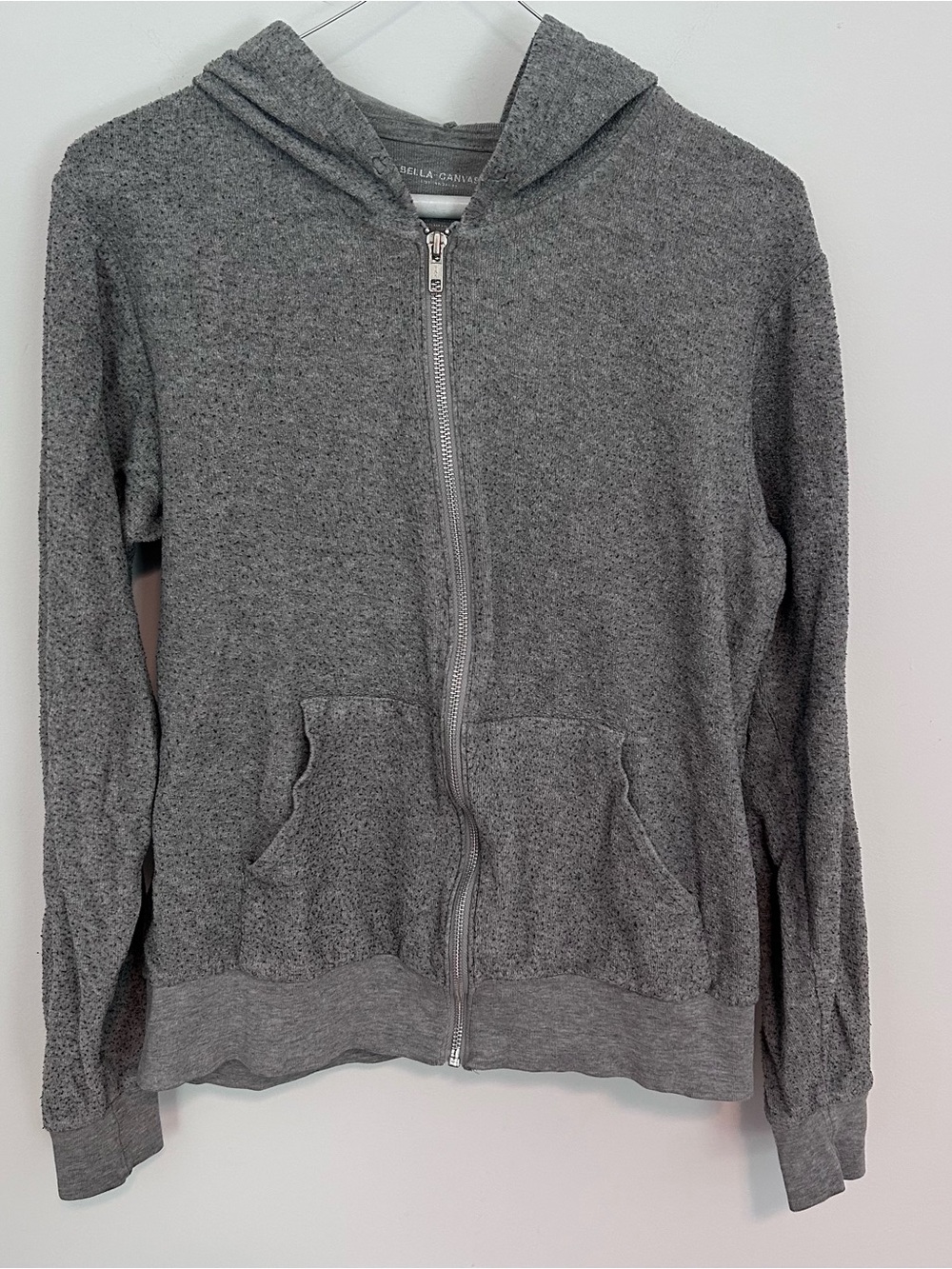 Bella Canvas Gray Full-Zip Hooded Sweatshirt